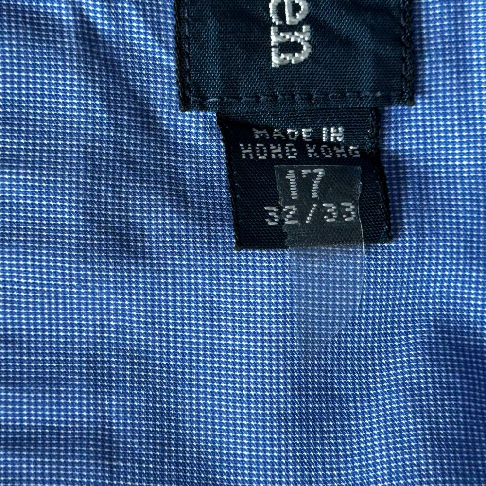 Ralph Lauren Yarmouth Dress Shirt Blue Check Button Up Men 17 32/33 Cotton - Picture 6 of 8